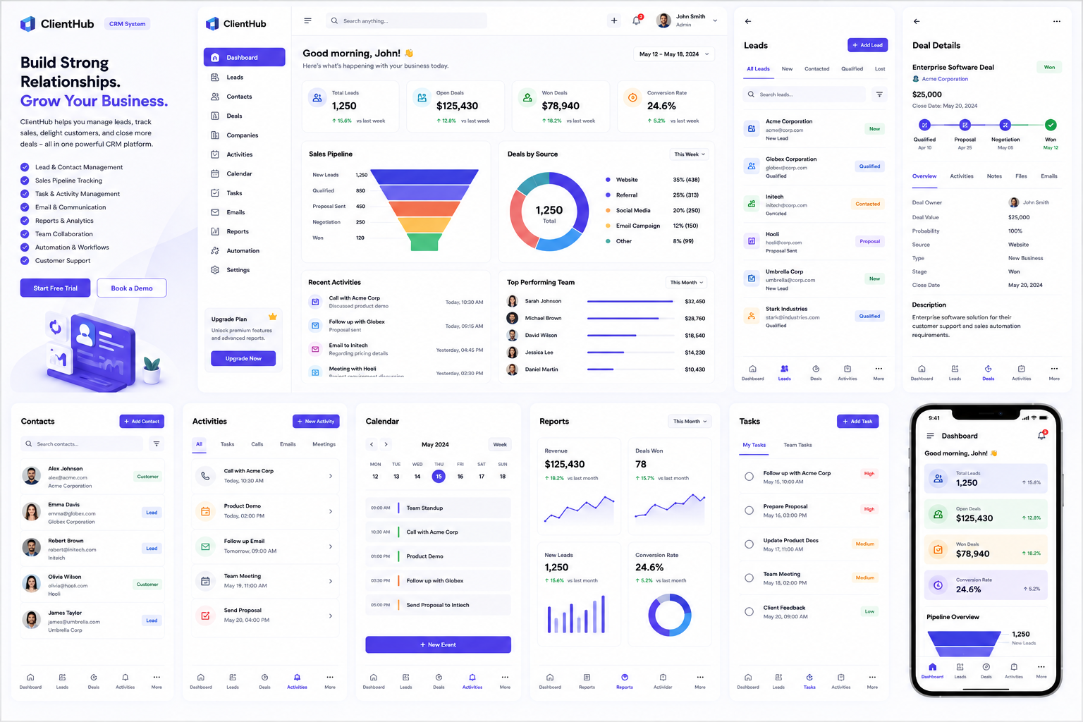 CRM Dashboard software interface